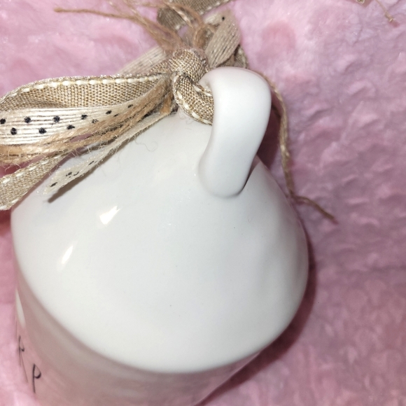 2-sided Rae Dunn "Chirp" birdhouse with ribbon & bird/branch print on back. - Picture 12 of 16